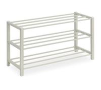 IDIMEX Étagère à Chaussures NAVAN Rangement Porte-Chaussures avec 3 Niveaux en métal laqué Beige pour 12 Paires de Chaussures