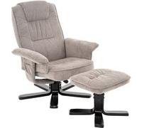 IDIMEX Fauteuil de Relaxation Charly avec Repose-Pieds pouf, siège pivotant et Dossier inclinable en tissu beige/noir beige/schwarz G