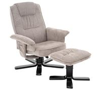IDIMEX Fauteuil relax Charly avec tabouret pivotant inclinable beige [Charge maximale 100 kg] pour salon, fauteuil TV, fauteuil TV avec fonction allongée, fauteuil rembourré et tabouret