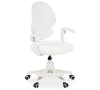 IDIMEX ISLA Chaise de bureau pivotante pour enfant avec repose-pieds - Chaise de bureau ergonomique pour enfants et adolescents - Réglable en hauteur - Avec support lombaire - Dossier en maille
