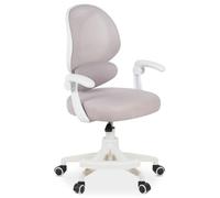 IDIMEX ISLA Chaise de bureau pivotante pour enfant avec repose-pieds - Chaise de bureau ergonomique pour enfants et adolescents - Hauteur réglable - Avec soutien lombaire - Dossier en maille