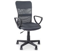 IDIMEX Jogo Chaise de bureau pivotante ergonomique avec accoudoirs et revêtement en tissu maille respirante Gris