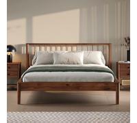 IDIMEX Lit 180 x 200 avec sommier APOANA en Bois Massif Coloris châtaignier, Cadre Robuste avec tête de lit à barreaux, lit Adulte Double King Size pour Chambre Confortable et Moderne