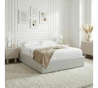 IDIMEX Lit Coffre Bliss 140x190 Rembourré en Tissu Gris, Lit Double avec Sommier Coffre pour Un Rangement Optimal, Idéal pour Une Chambre Cosy et Moderne, Design Épuré, Structure en Bois et Métal