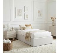 IDIMEX Lit Coffre Bliss 90x190 Rembourré en Tissu Gris, Lit Simple avec Sommier Coffre pour Un Rangement Optimal, Idéal pour Chambre d'enfant ou d'Ado, Design Épuré, Structure en Bois et Métal