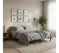 IDIMEX Lit Double TIDUR, Grand Lit, 180 x 200 cm, Noir, Structure en Métal, Cadre Renforcé, Sommier Intégré, Style Industriel Minimaliste, Montage Simple