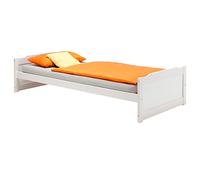 Lit simple lit enfant 90 x 200 cm pin massif lasuré blanc