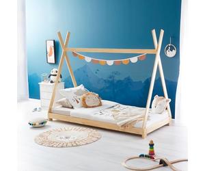 IDIMEX Lit Montessori tipi Elin, 90 x 190 cm lit cabane Enfant en pin Massif Vernis Naturel