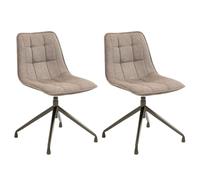 IDIMEX Lot de 2 chaises de Salle à Manger Rio avec piètement métal et revêtement en Tissu Beige