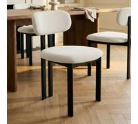 IDIMEX Lot de 2 Chaises Franca en Tissu Blanc, Chaise de Salle à Manger et Cuisine au Look Moderne, Parfait pour Compléter Une Table Contemporaine, Pieds en Métal, Capacité Maximale : 100 kg