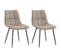 IDIMEX Lot de 2 chaises Malaga avec revêtement en Tissu Coloris Taupe et Structure en métal Couleur Bronze, Chaise de Salle à Manger