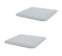 IDIMEX Lot de 2 Coussins d'assise antidérapants Grace galettes de chaises de Salle à Manger en Feutre Gris de Format carré, avec Picots en Caoutchouc Noirs