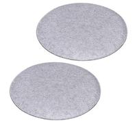 IDIMEX Lot de 2 Coussins d'assise JONITA pour chaises de Salle à Manger ou Bureau, galettes de Chaise ou Fauteuil rembourrées Rondes en Feutre Gris
