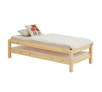 Lot De 2 Lits Superposables Rino 80 X 190 Cm, Lits Simples 1 Place, Couchage D'appoint, En Pin Massif Vernis Naturel Marron