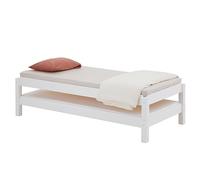 IDIMEX Lot de 2 Lits superposables RINO 80 x 190 cm, Lits Simples 1 Place, Couchage d'appoint, en pin Massif lasuré Blanc