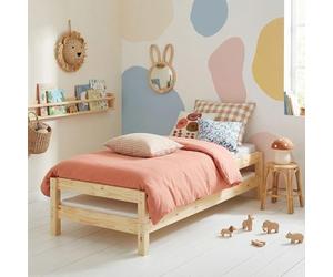 IDIMEX Lot de 2 Lits superposables RINO 80 x 190 cm, Lits Simples 1 Place, Couchage d'appoint, en pin Massif Vernis Naturel