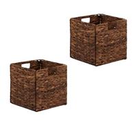 IDIMEX Lot de 2 paniers Pliables CAO en Jacinthe d'eau, boîte de Rangement Coloris Brun