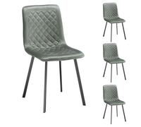 IDIMEX Lot de 4 chaises de Salle à Manger Terni rembourrées avec revêtement en Tissu suédine Vert