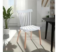 IDIMEX Lot de 4 chaises RAVI de Salle à Manger Design, Blanc, Design scandinave avec Assise Confortable, Pieds en hêtre Massif, Idéale pour Table à Manger, Structure Solide jusqu'à 120 kg