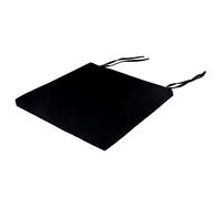 IDIMEX Lot de 4 Coussins d'assise Amata galettes de chaises de Salle à Manger de Format carré, avec ficelles d'attache, Coloris Noir