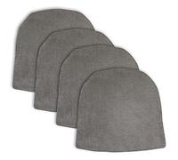 IDIMEX Lot de 4 Coussins d'assise AZARA pour Chaise d'intérieur, Coussin antidérapant en Tissu Gris