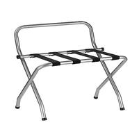 IDIMEX Porte-Valise Suite en métal Gris, Support-Bagages Accessoire de Chambre hôtel pour Sac de Voyage et Valise, Support Valise Pliable avec 1 Barre de Protection Murale