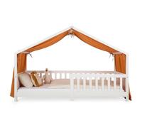 IDIMEX Rideau de lit LIAN en Mousseline 100% Coton 125 x 390 cm, pour Lits cabanes Enfants, Tissu léger et Doux, Cuivré