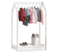 IDIMEX Portant Enfant Sally en Pin Massif, Dressing Enfant avec Tringle à Vêtements, Penderie Enfant Montessori, Blanc