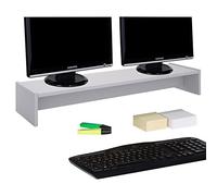 IDIMEX Support d'écran d'ordinateur Screen, réhausseur pour Deux moniteurs ou Un Grand écran Dimensions 100 x 15 x 27 cm, en mélaminé Gris Clair Mat