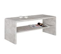IDIMEX Table Basse LOUNA, Table de Salon rectangulaire ou Meuble TV de 100 cm avec 1 étagère Espace de Rangement Ouvert, en mélaminé décor béton