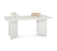 IDIMEX Table Basse MESA pour Salon en Bois Massif Blanc, Design rectangulaire Moderne, Pieds angulaires, 110 x 45 x 60 cm