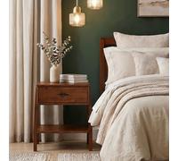 IDIMEX Table de Chevet Adamo H 49 cm en Bois Massif Coloris Châtaignier avec 1 Tiroir et 1 Tablette Inférieure, Petite Table de Nuit au Style Naturel et Moderne avec Rangement