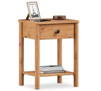IDIMEX Table de Chevet APOANA avec 1 tiroir et 1 Tablette, Dimensions montées 45 x 55 x 35 cm, pin Massif Coloris chêne, idéal pour Chambre ou Salon, Style Naturel
