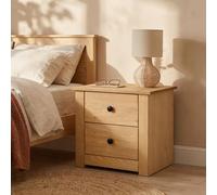 IDIMEX Table de Chevet Cancun H 41 cm en Bois Massif Finition laquée avec 2 tiroirs, Table de Nuit Meuble de Rangement pour Chambre Style Campagne Sobre et épuré