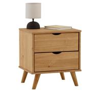 IDIMEX Table de Chevet Colima en pin Massif avec 2 tiroirs, Table de Nuit en Bois sur Pieds Coloris Naturel