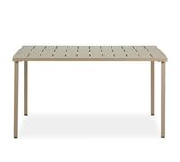 IDIMEX Table de Jardin Azalea rectangulaire, Coloris Champagne 140 x 75 x 80 cm en métal Robuste pour 6 Personnes Design Moderne idéale pour terrasse Balcon et Repas en extérieur