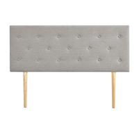 IDIMEX Tête de lit BLOMIN 140 capitonnée, en Tissu rembourré, Pieds en Bois, Design élégant, pour Lits 140 cm, Gris