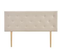 IDIMEX Tête de lit BLOMIN 140 capitonnée, en Tissu rembourré, Pieds en Bois, Design élégant, pour Lits 140 cm, Écru