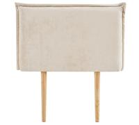 IDIMEX Tête de lit DELMO 90 rembourrée, en Tissu Polyester pour lit 90 cm, sur Pieds en Bois, Blanc crème