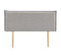 IDIMEX Tête de lit ISANDRE 140 rembourrée, en Tissu Polyester pour lit 140 cm, sur Pieds en Bois, Gris