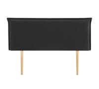 IDIMEX Tête de lit ISANDRE 140 rembourrée, en Tissu Polyester pour lit 140 cm, sur Pieds en Bois, Noir