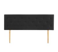 IDIMEX Tête de lit LULINE 160 capitonnée, en Tissu rembourré, Pieds en Bois, Design élégant, pour Lits 160 cm, Noir