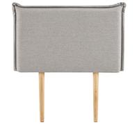 IDIMEX Tête de lit Nerina 90 rembourrée, en Tissu Polyester pour lit 90 cm, sur Pieds en Bois, Gris