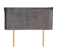 IDIMEX Tête de lit Saver 120 rembourrée, en Tissu Polyester pour lit 120 cm, sur Pieds en Bois, Gris
