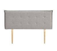 IDIMEX Tête de lit TIMOTHÉ 140 capitonnée, en Tissu rembourré, Pieds en Bois, Design élégant, pour Lits 140 cm, Gris