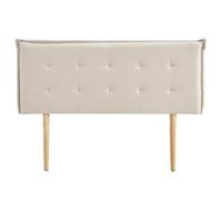 Tête de lit TIMOTHÉ 140 capitonnée sur pieds, en tissu - Écru G