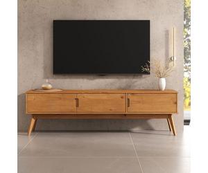 IDIMEX Tivoli Lowboard en bois massif de 180 cm - Finition chêne - Meuble TV avec grand espace de rangement - Meuble de salon - Buffet - Meuble TV - Design scandinave