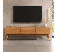 IDIMEX Tivoli Meuble bas en bois massif 180 cm finition chêne - Meuble TV bas avec grand espace de rangement, meuble de salon, buffet de salon, meuble TV, design scandinave