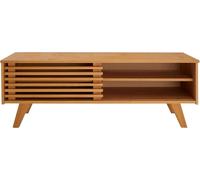 IDIMEX TV-Lowboard Sean, Beau meuble TV avec 2 compartiments, Armoire TV pratique avec porte coulissante, Séduisant sideboard en pin massif teinté
