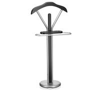 IDIMEX Valet de Chambre Fabio chevalet de Nuit Portant pour vêtements, Structure en métal laqué Couleur Aluminium et Finition en MDF décor Noir Mat